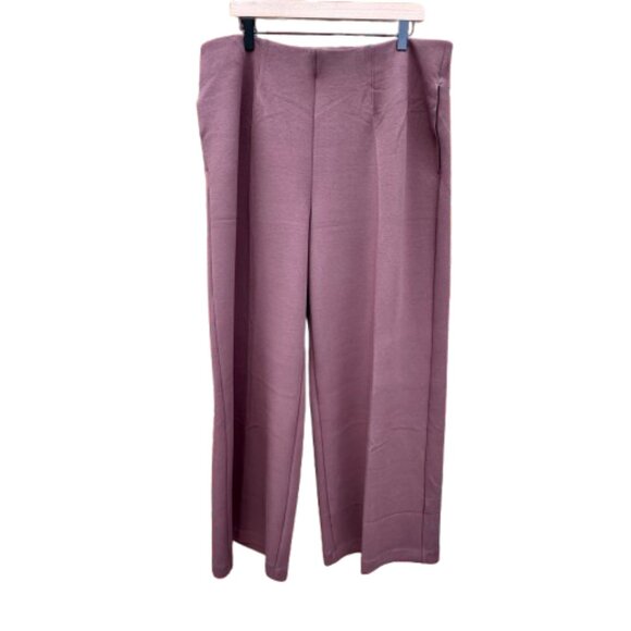 Lane Bryant Journey Pant Size 18 Brown High Rise Wide Leg Pockets Career - Picture 1 of 11